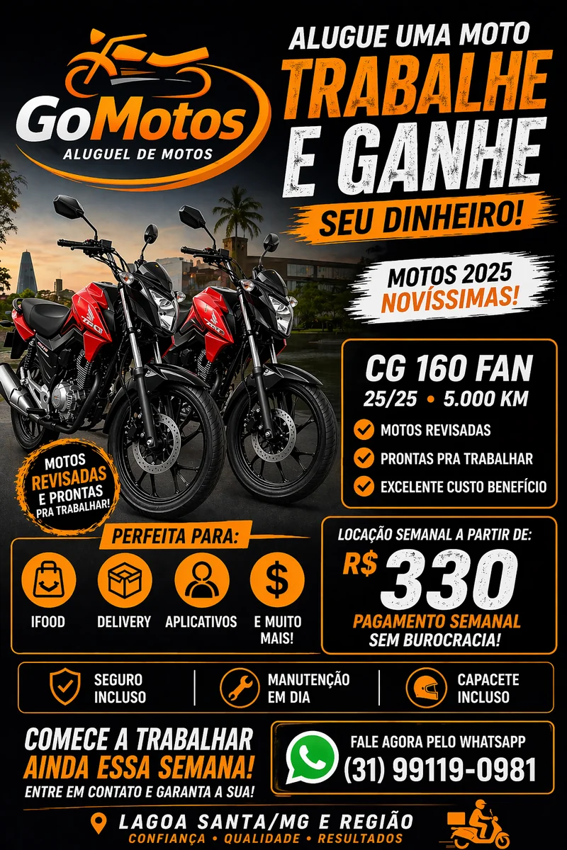 Honda CG 160 FAN 2025 para alugar em Lagoa Santa Mg - Foto 4