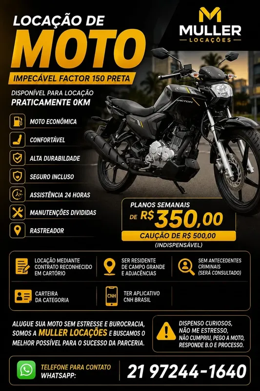 Yamaha FACTOR 150 2026 para alugar em Rio De Janeiro - Foto 5