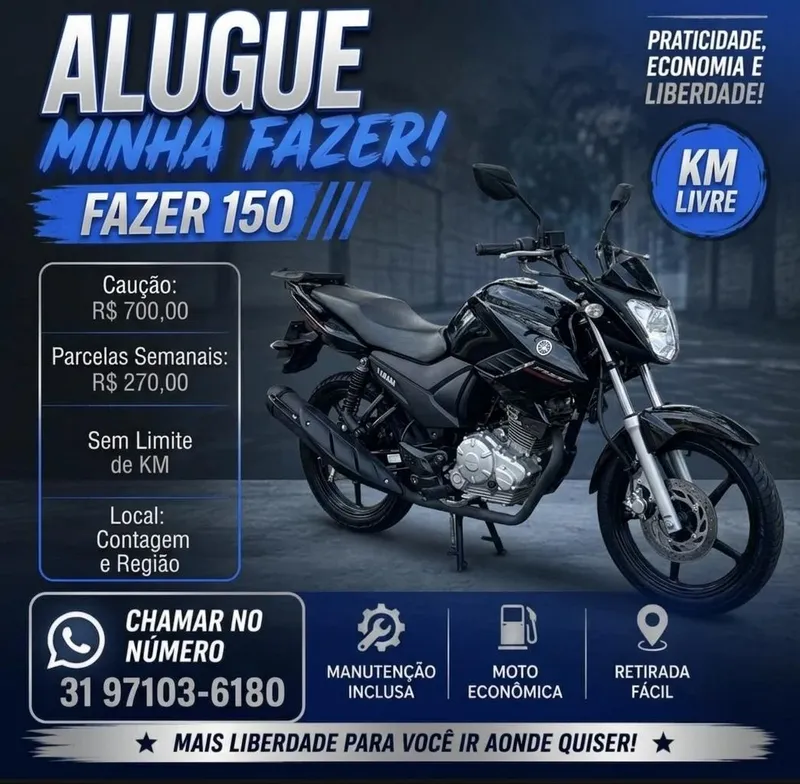 Yamaha FAZER 150 2014 para alugar em Contagem/MG